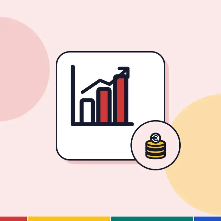 Illustration: a rising bar chart and coins, for the income requirement