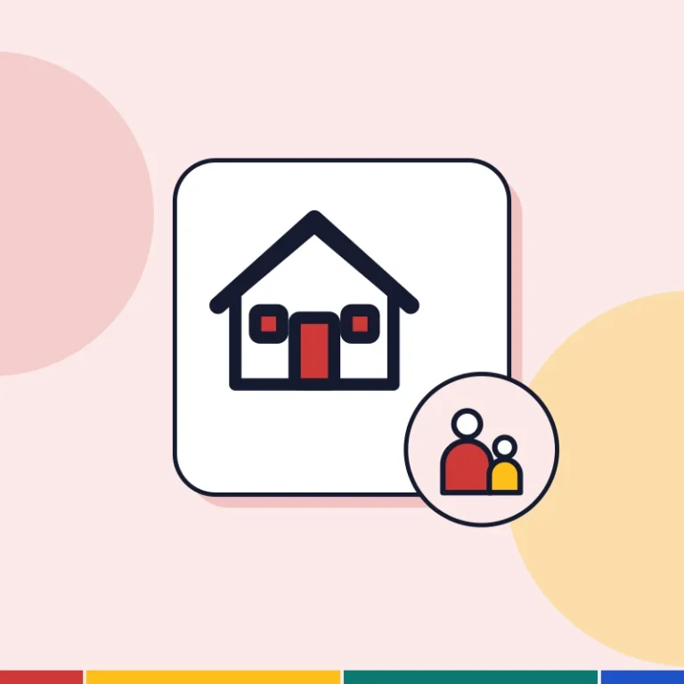 Illustration: a home and a family, for family reunification
