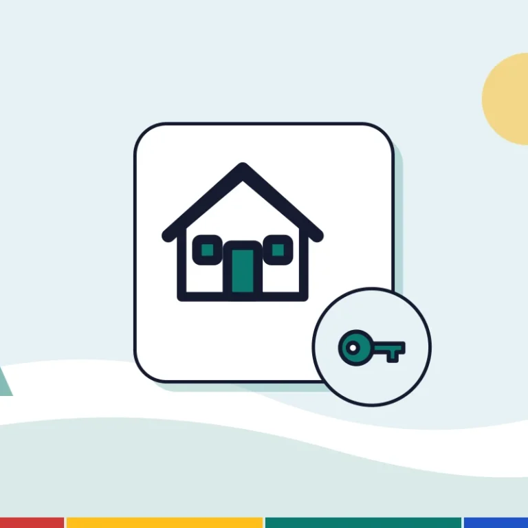 Illustration: a home and a key, for renting