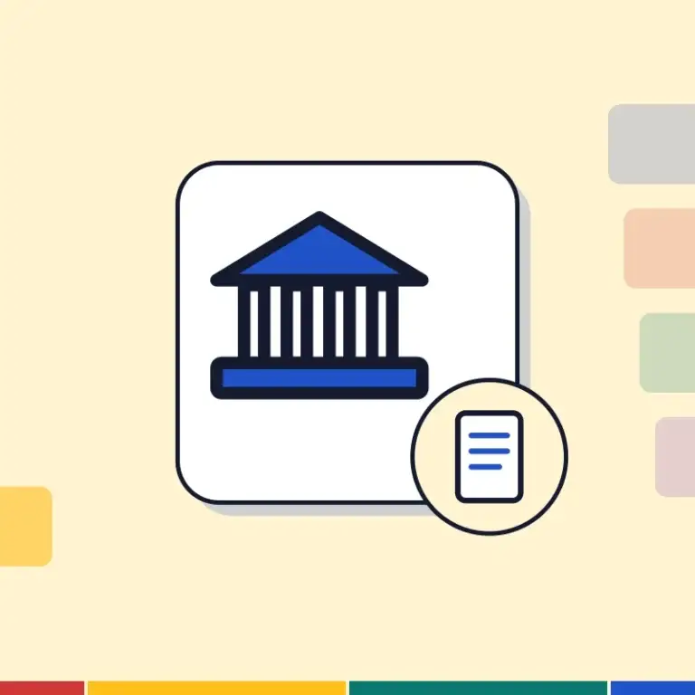 Illustration: a university building and an application form