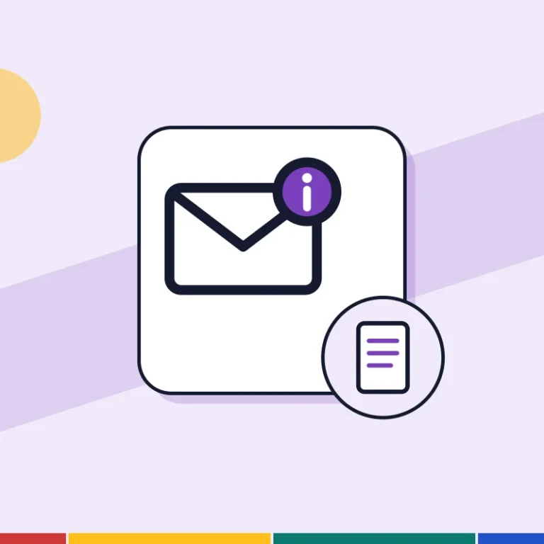 Illustration: a letter with an information sign, for a request for additional information