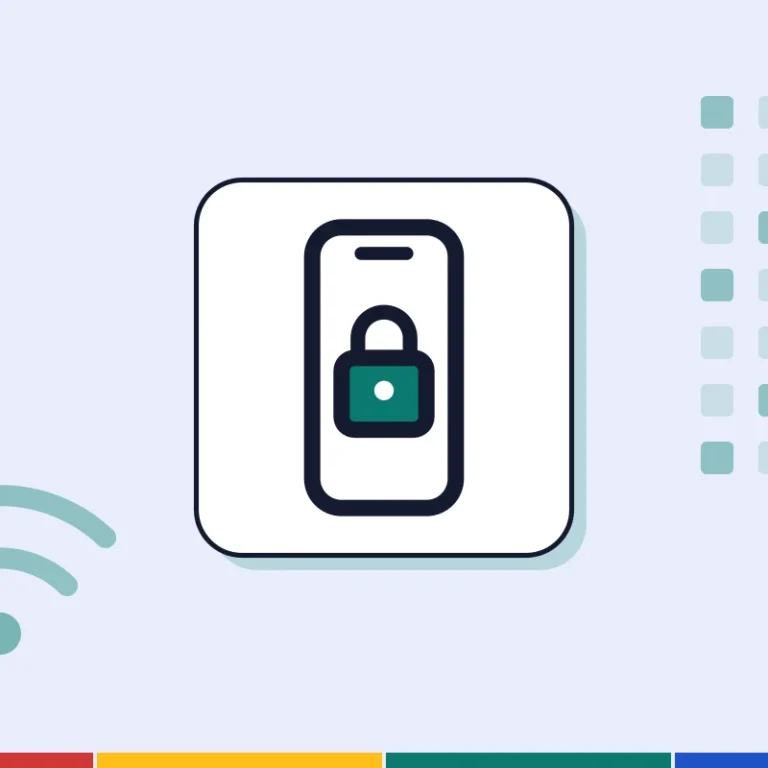 Illustration: a phone with a lock, for strong electronic identification
