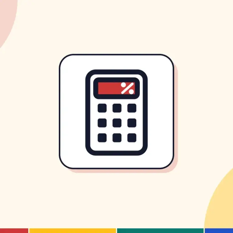 Illustration: a calculator with a percent sign, for taxes and VAT