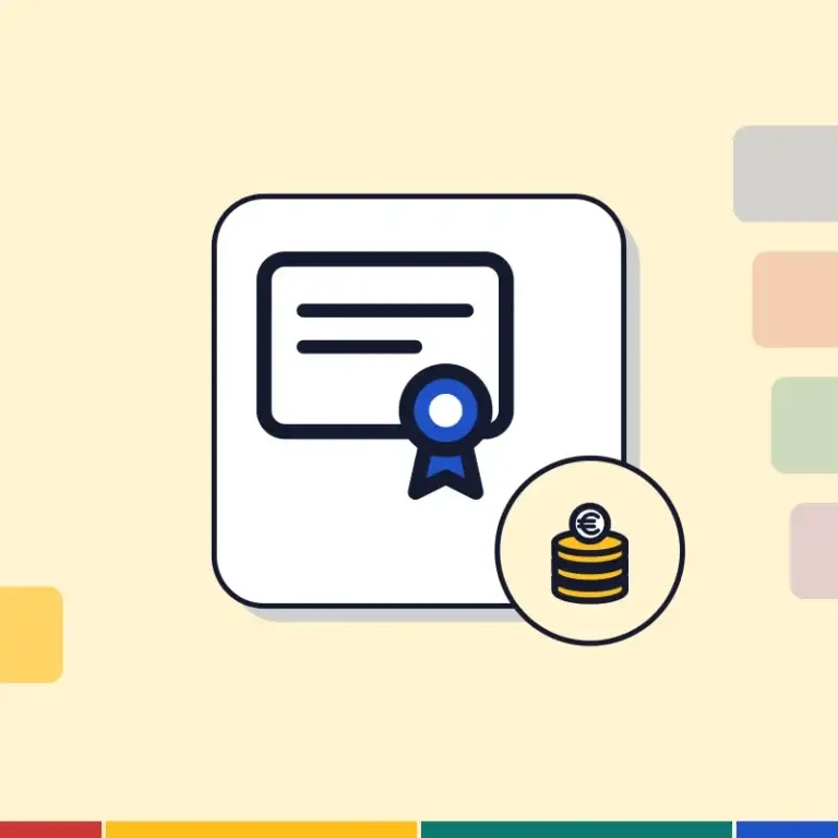 Illustration: a scholarship certificate and coins