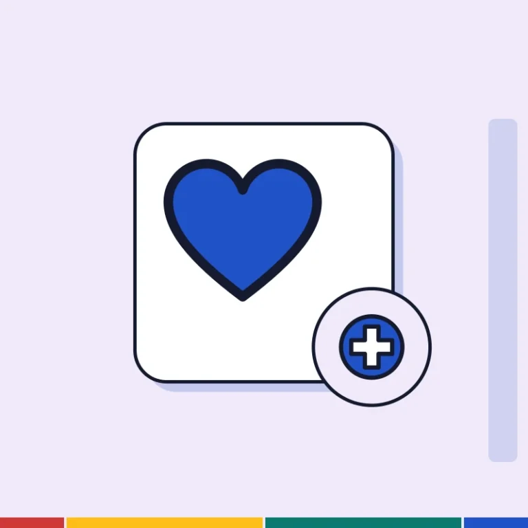 Illustration: a heart and a health cross, for health and social services