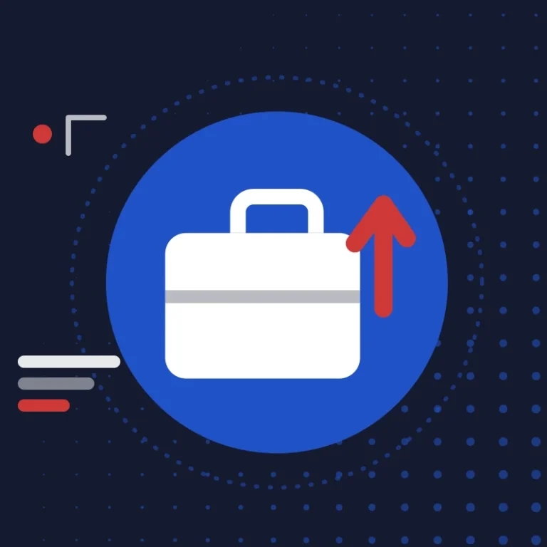 Illustration: a briefcase with an upward arrow, for more work-based applications