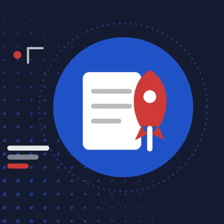 Illustration: a rocket beside an application form, for start-up entrepreneur permits